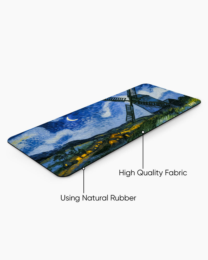 Midnight Windmill Van Gogh's Dreamscape Deskmat