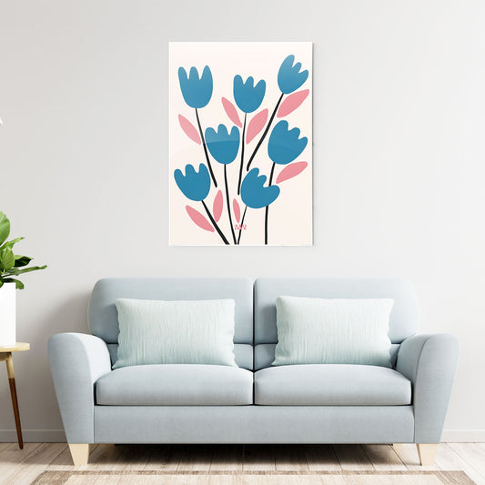 Minimal Bloom Pattern Metal-Poster
