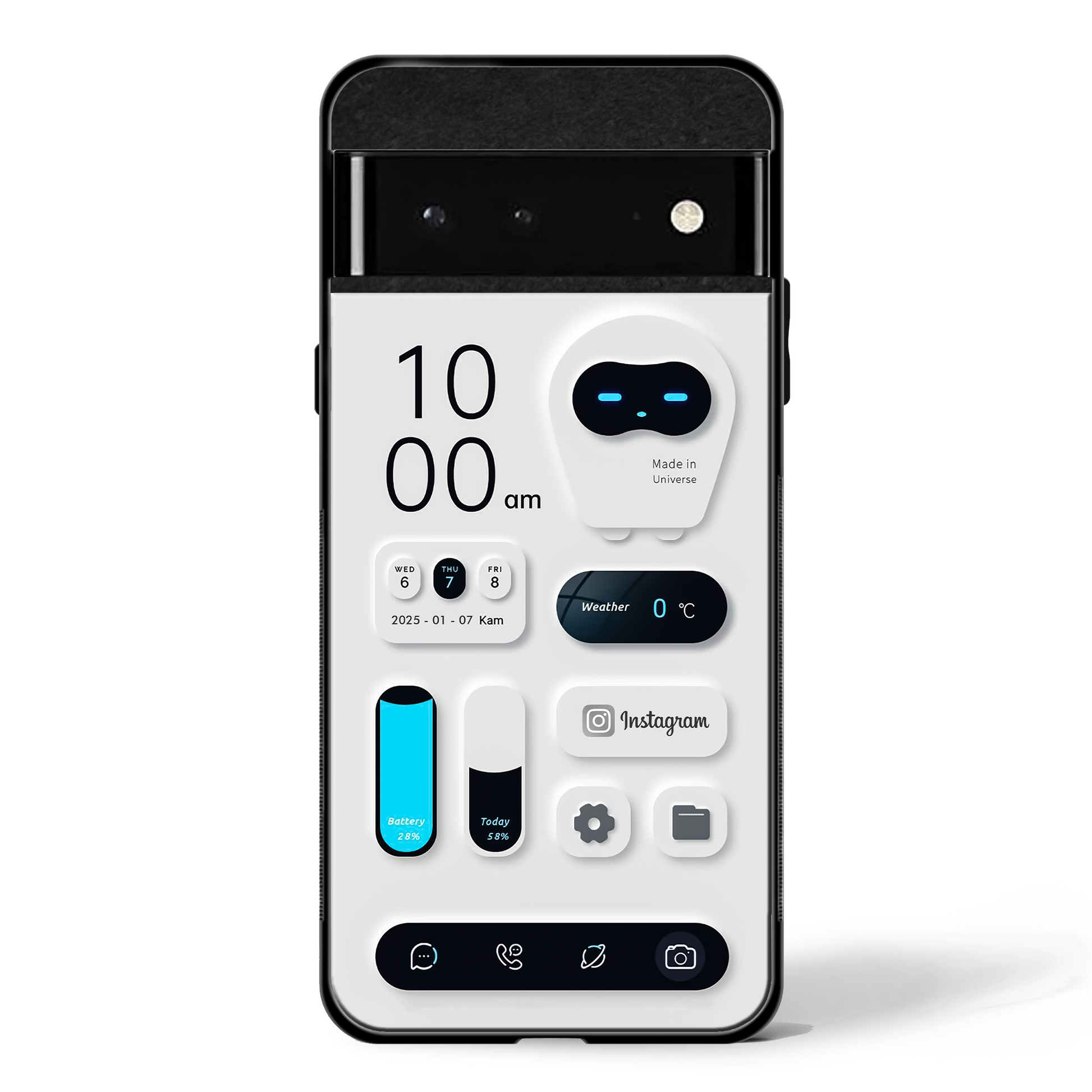 Minimalist Robot Widget-Google Pixel Glass Cases