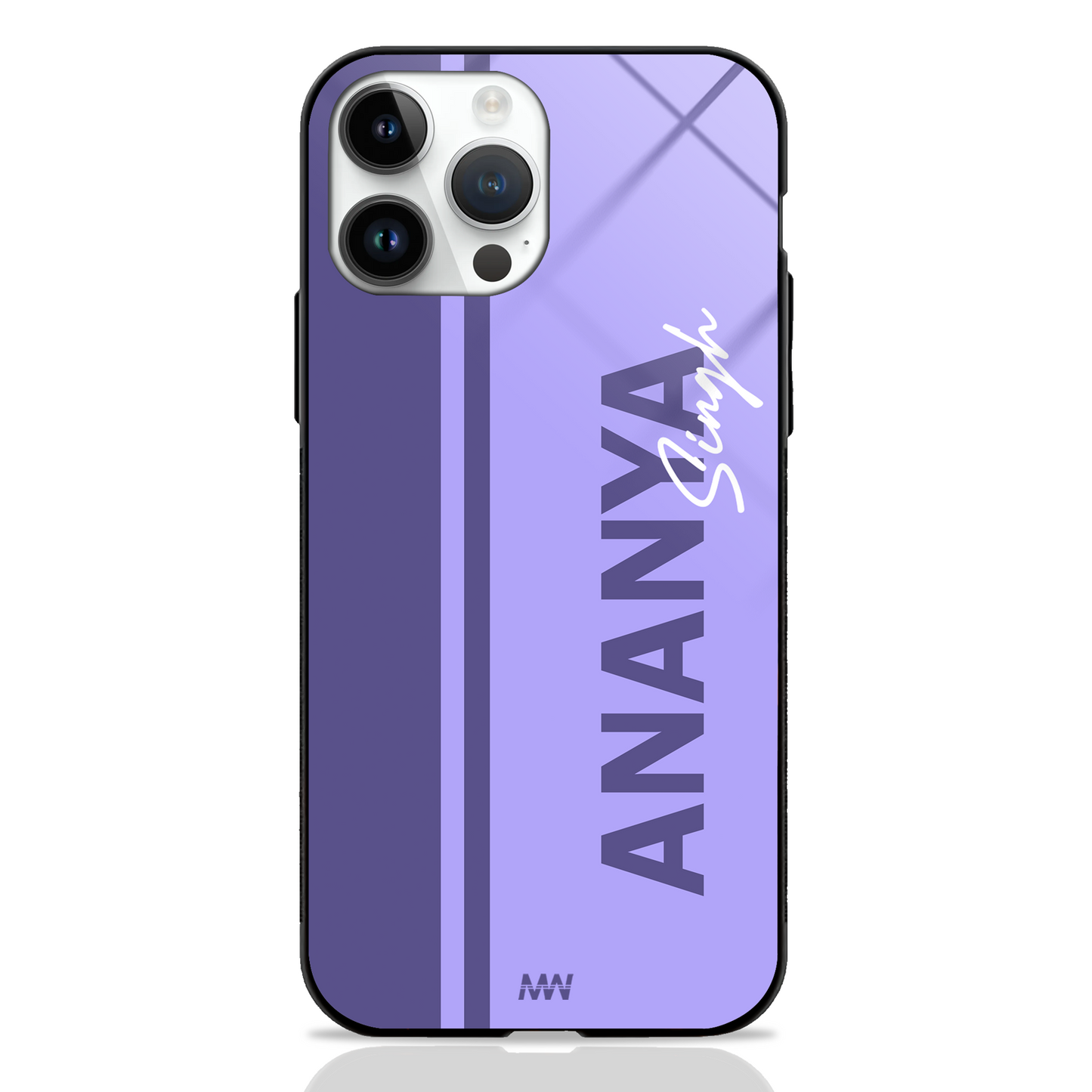 Modern Minimalist Custom Name GLASS CASE (customizable in 10 color variants) - - MW Stuffs -