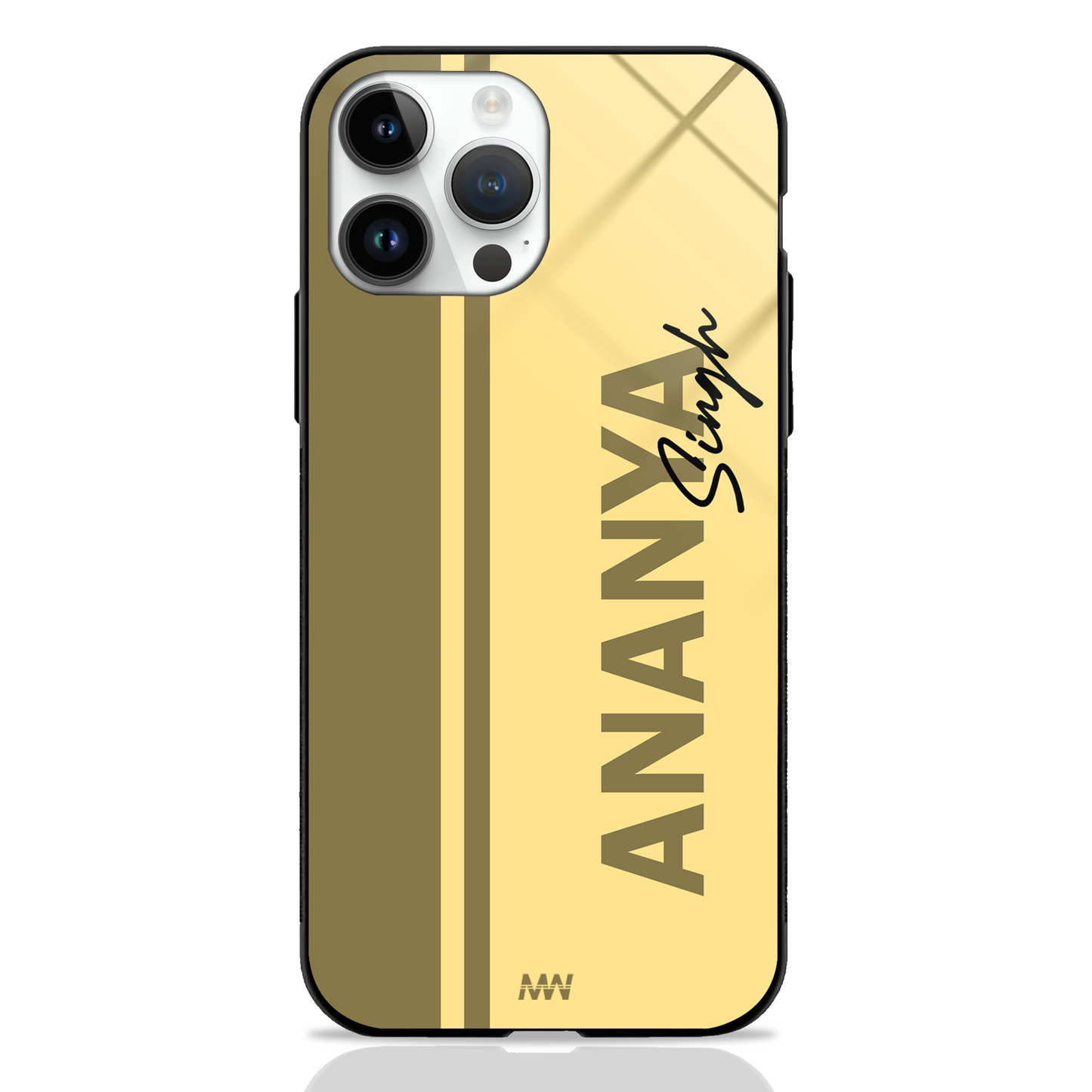 Modern Minimalist Custom Name GLASS CASE (customizable in 10 color variants) - - MW Stuffs -