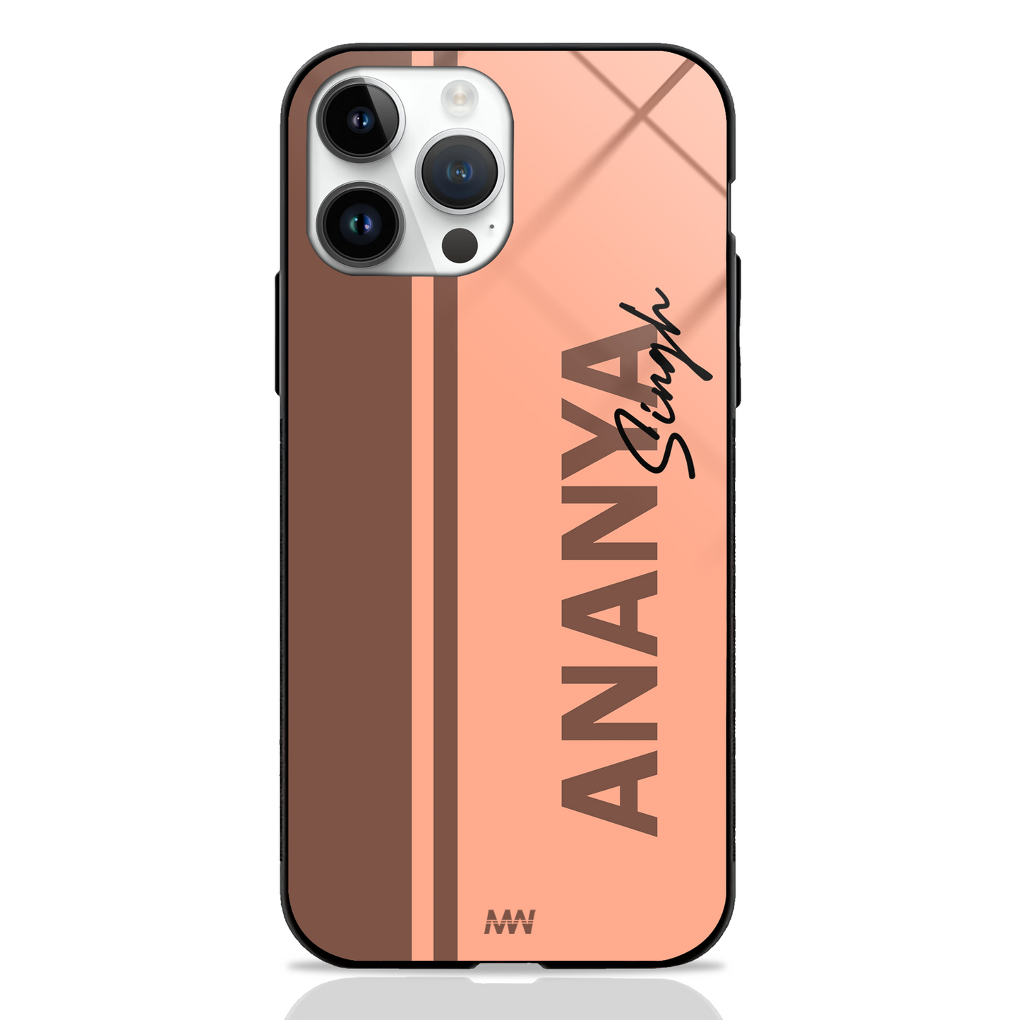 Modern Minimalist Custom Name GLASS CASE (customizable in 10 color variants) - - MW Stuffs -
