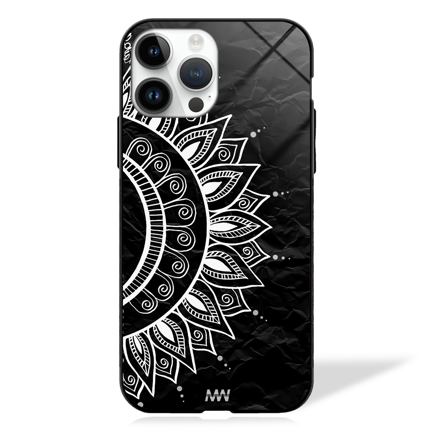 Monochrome Elegance Traditional Art GLASS CASE - - MW Stuffs -