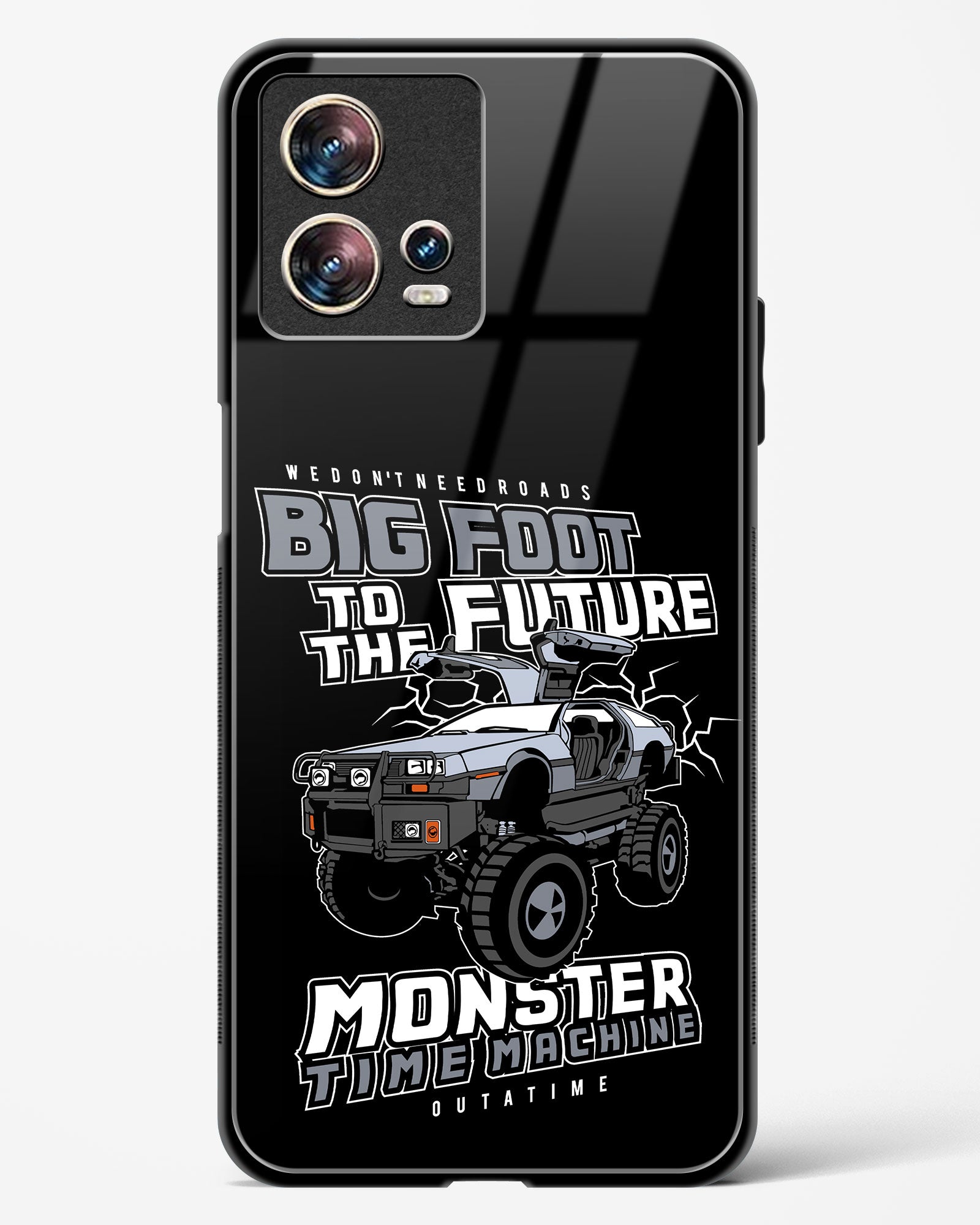 Monster Time Machine Glass Phone Case-Motorola Edge 30 Fusion