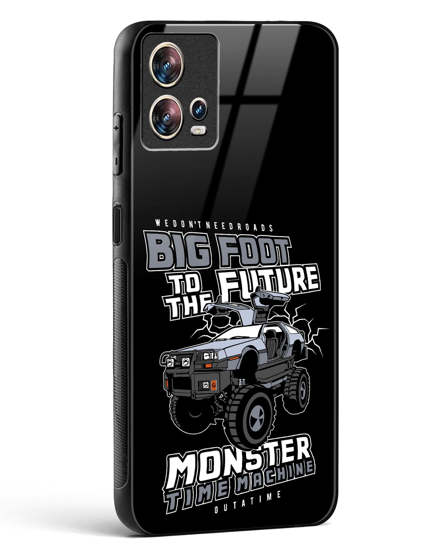 Monster Time Machine Glass Phone Case-Motorola Edge 30 Fusion