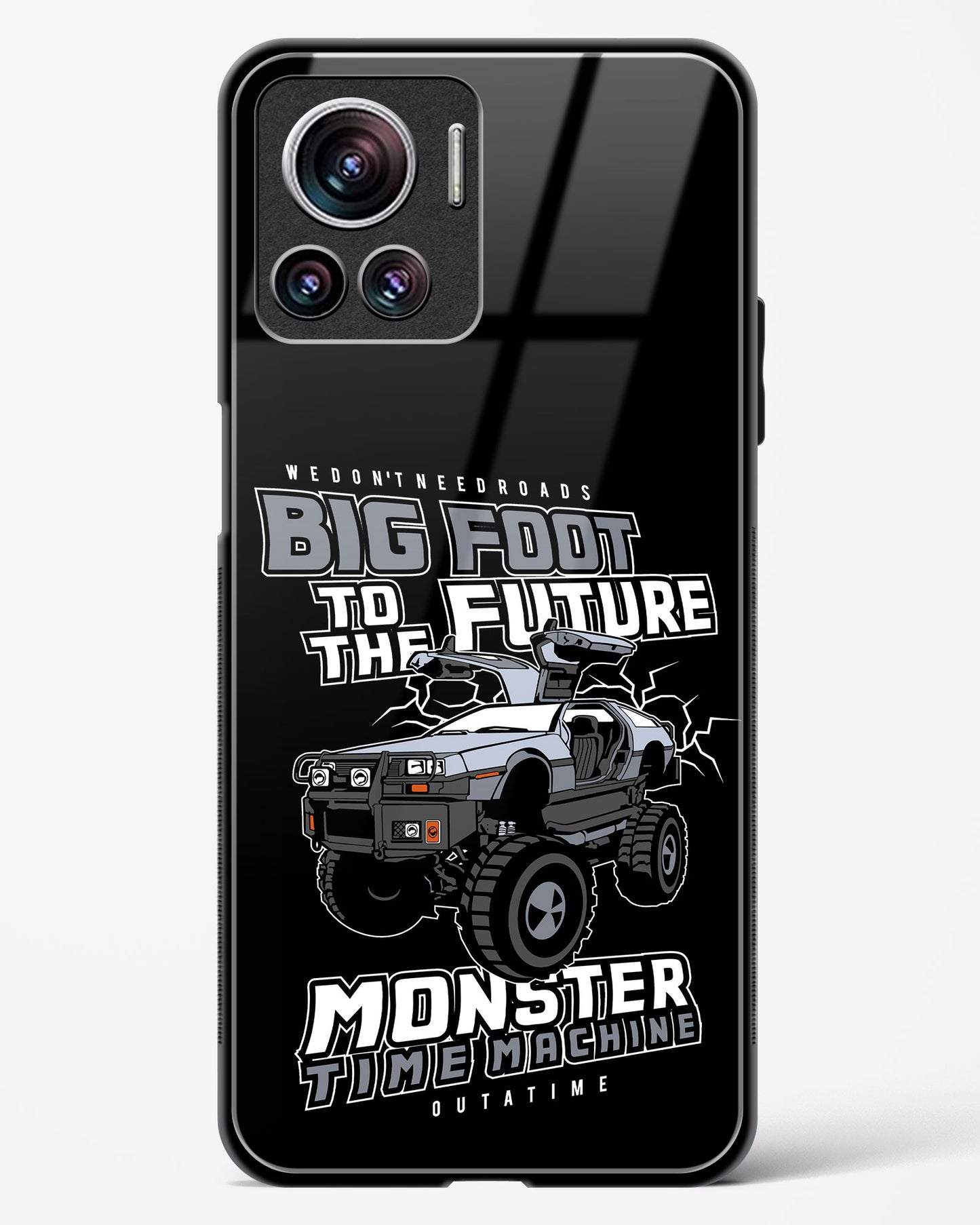 Monster Time Machine Glass Phone Case-Motorola Edge 30 Ultra