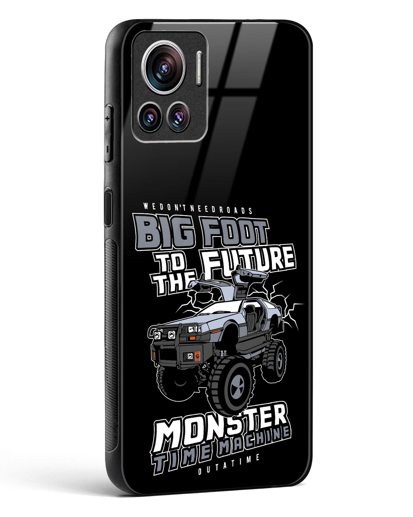 Monster Time Machine Glass Phone Case-Motorola Edge 30 Ultra