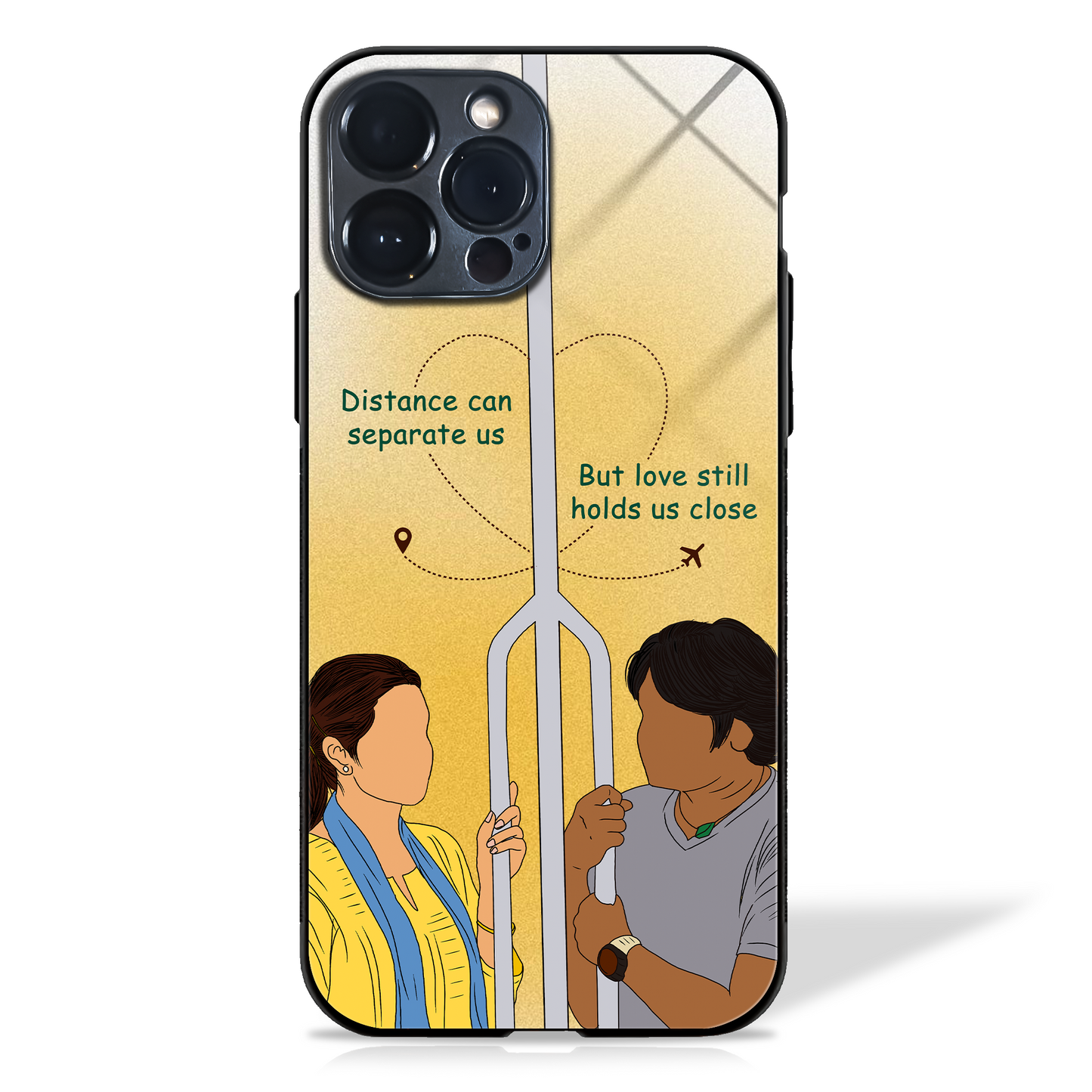 Movie Inspired Distance Love Illustration Glass Case
