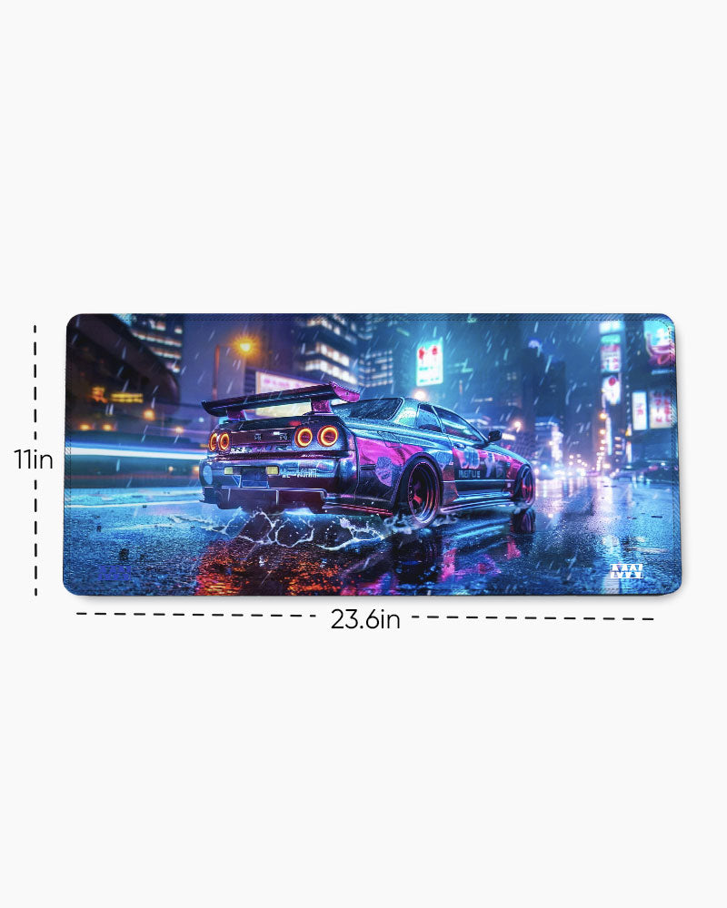 Neon Night Racer Deskmat