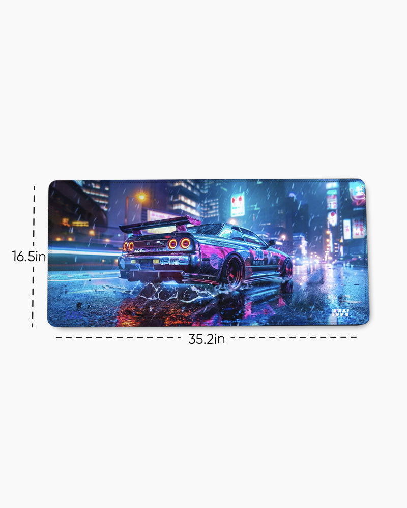 Neon Night Racer Deskmat