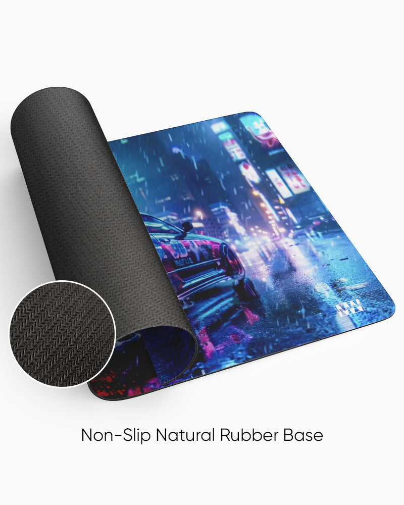 Neon Night Racer Deskmat
