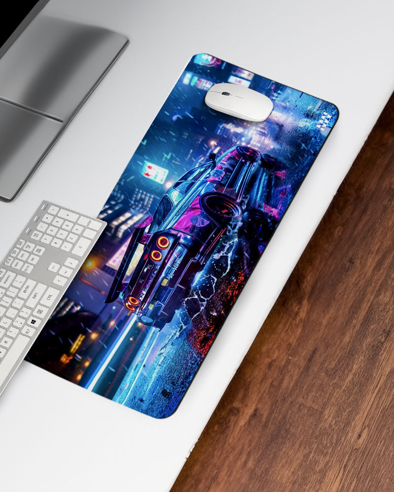 Neon Night Racer Deskmat