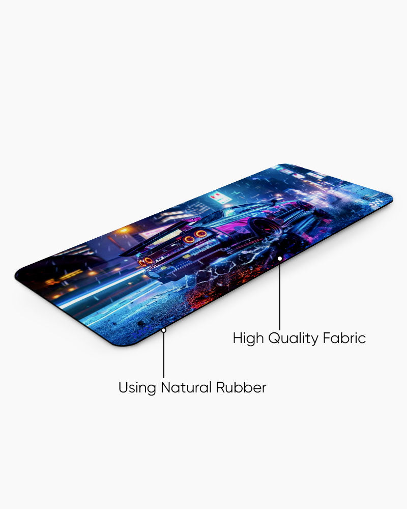 Neon Night Racer Deskmat