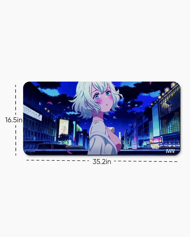 Neon Nightscape The Lone Wanderer Deskmat