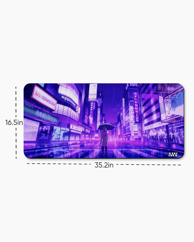 Neon Reverie Urban Glow Deskmat