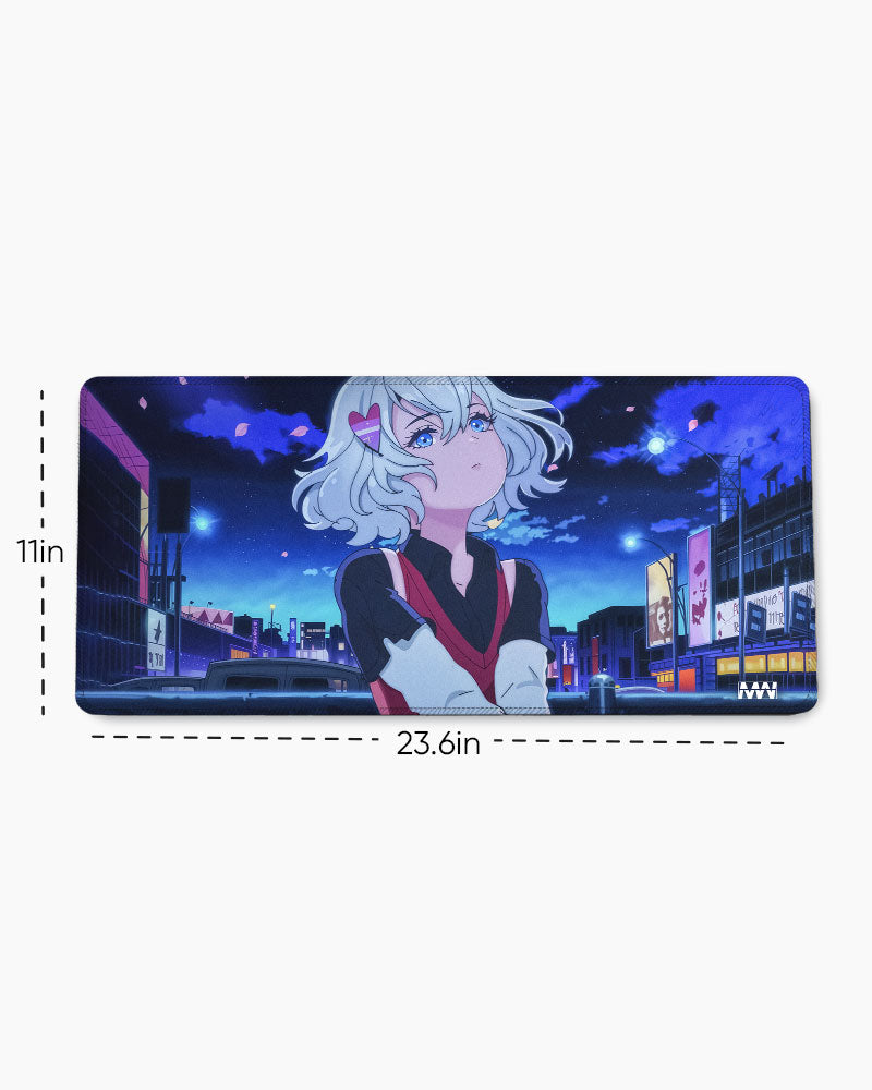 Neon Sakura A Cyberpunk Anime Deskmat
