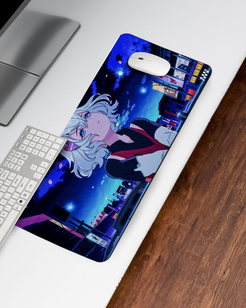 Neon Sakura A Cyberpunk Anime Deskmat