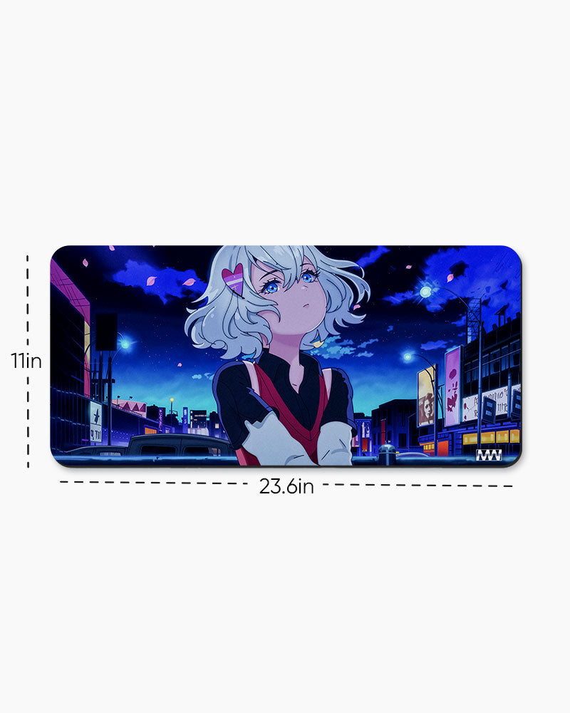 Neon Sakura A Cyberpunk Anime Deskmat