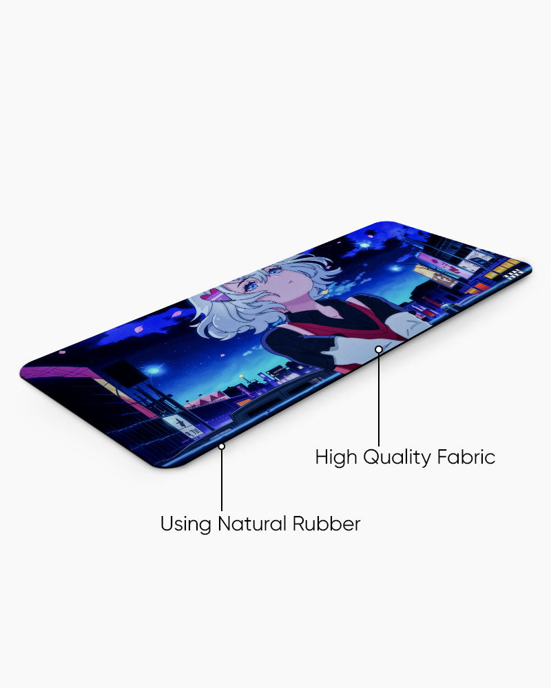 Neon Sakura A Cyberpunk Anime Deskmat