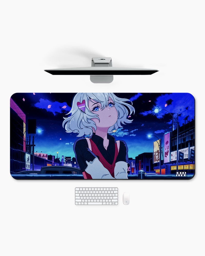 Neon Sakura A Cyberpunk Anime Deskmat