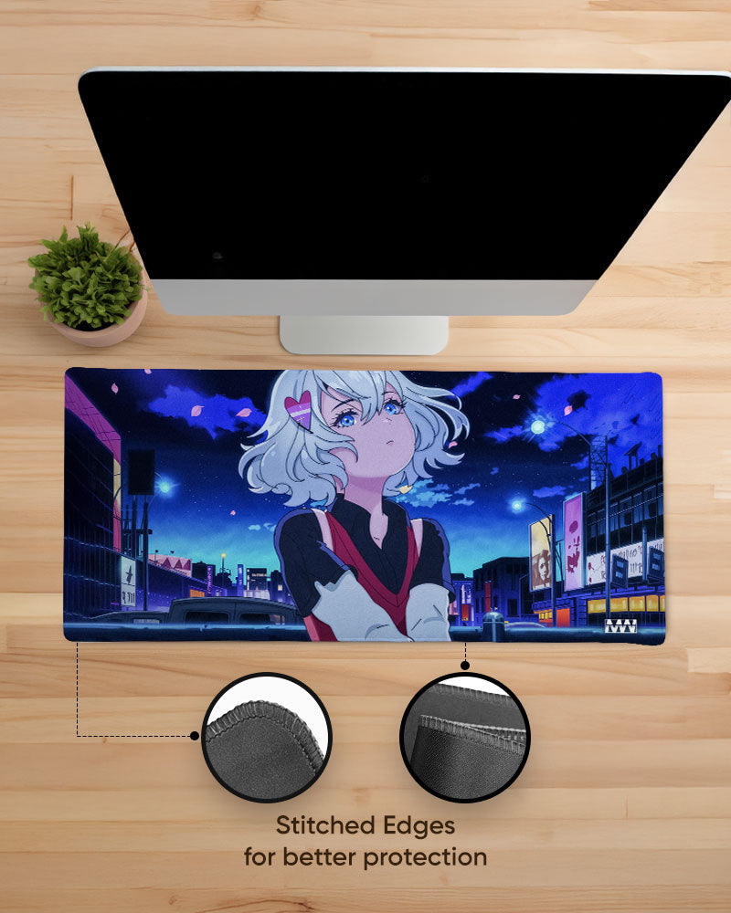 Neon Sakura A Cyberpunk Anime Deskmat