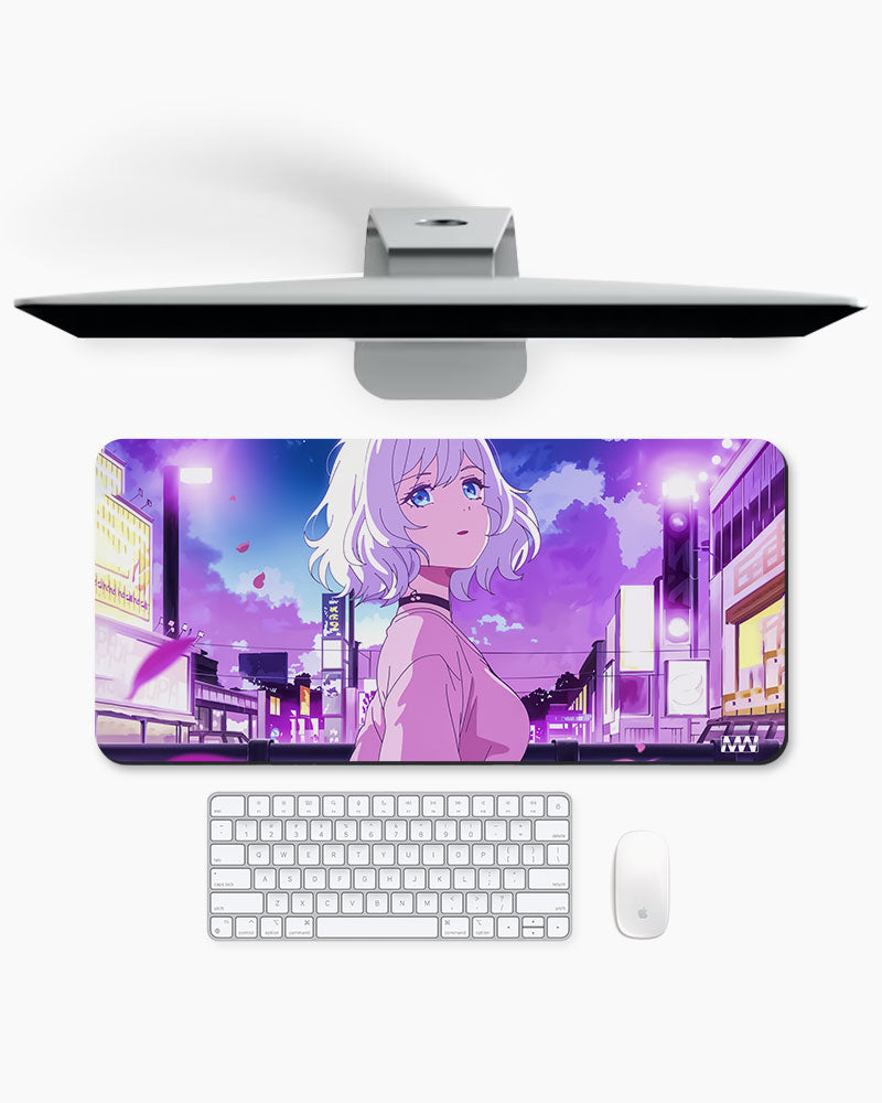 Neon Skyline Anime Deskmat