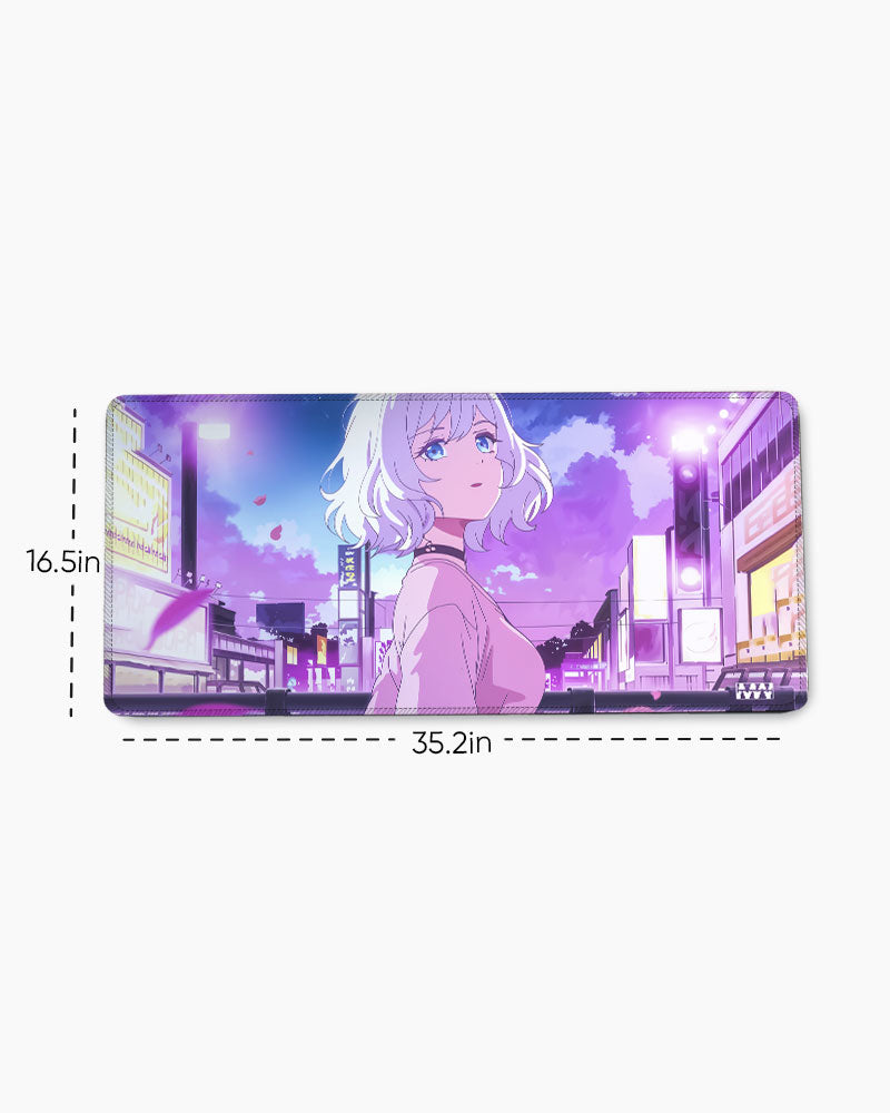 Neon Skyline Anime Deskmat