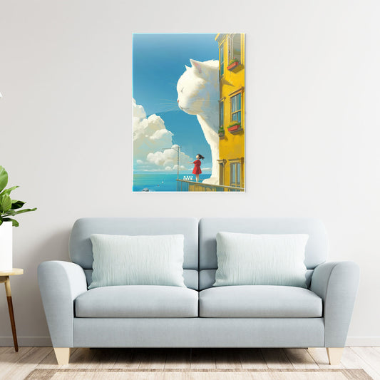 Ocean Dream Cat Metal-Poster