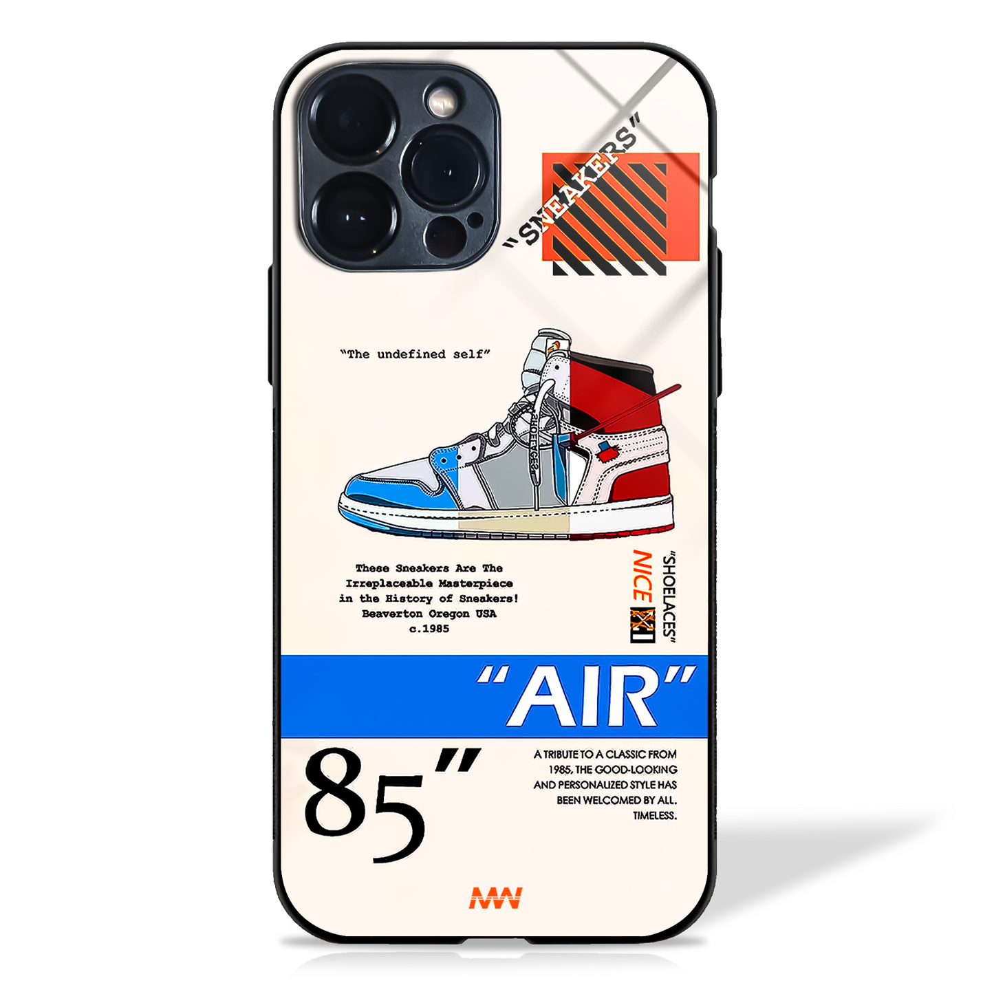 Off-White AIR Sneakers Inspired Glass Case - - MW Stuffs -