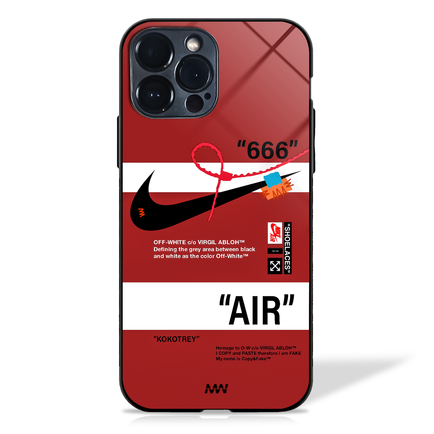 Off-White AIR Sneakers Inspired Glass Case - - MW Stuffs -