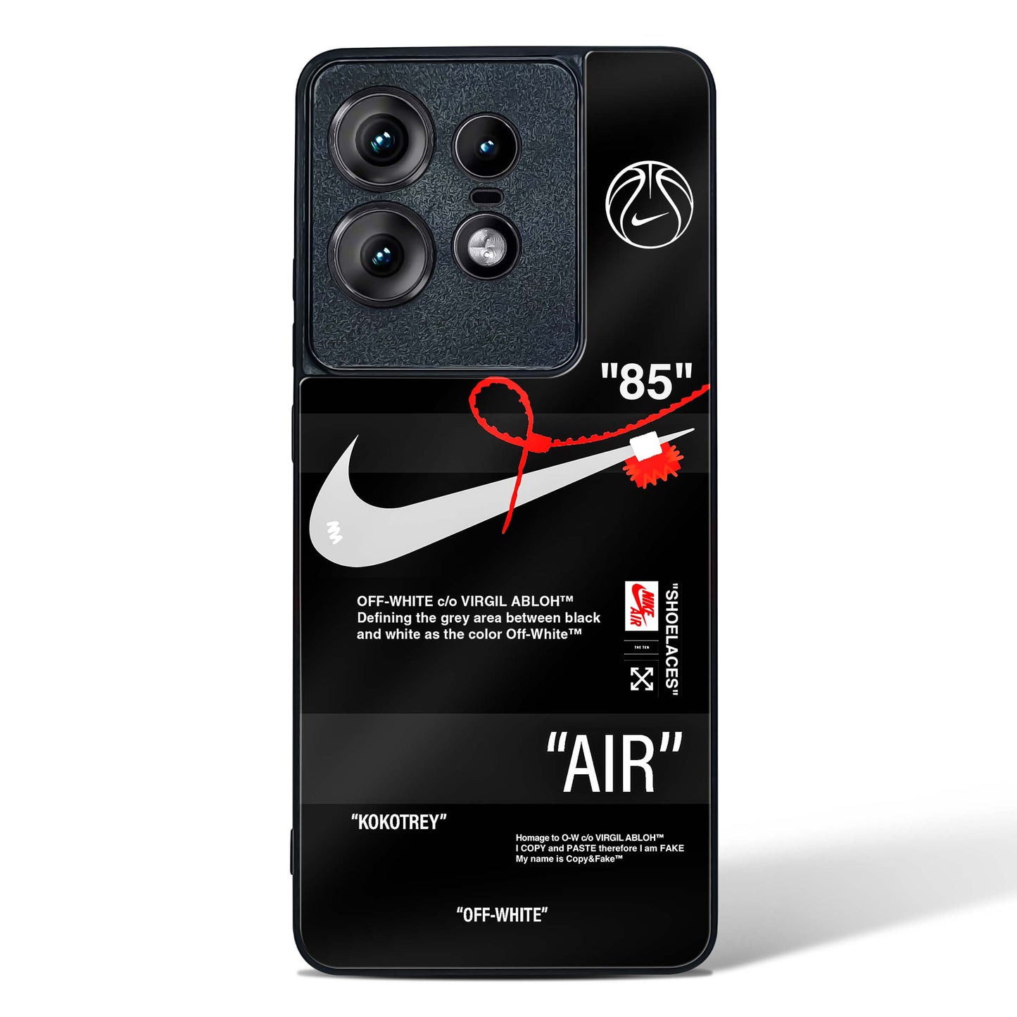 Off Black AIR Quoted Glass Phone Case-Motorola Edge 50 Pro
