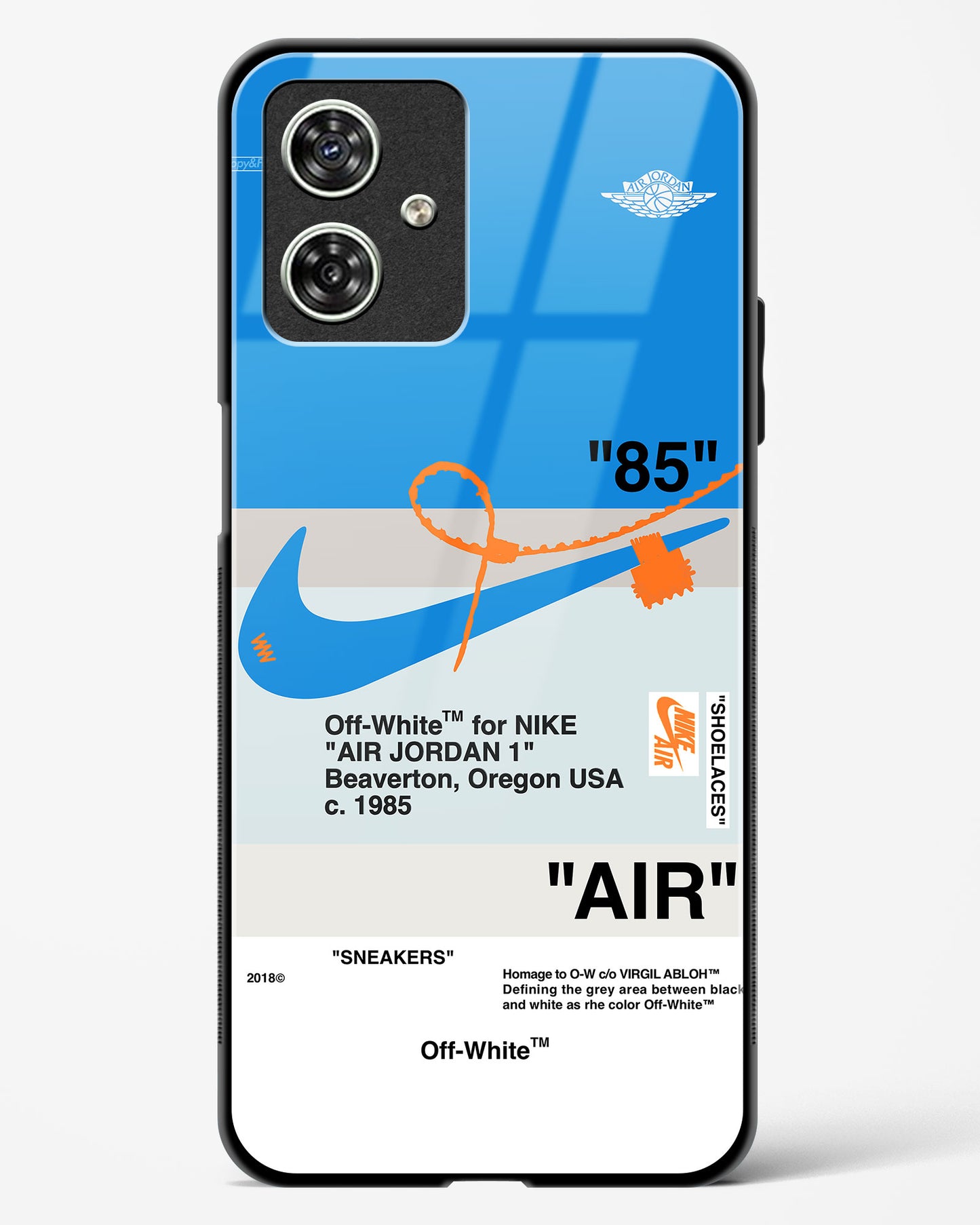 Off White AIR Blue Glass Phone Case-Moto G64 5G