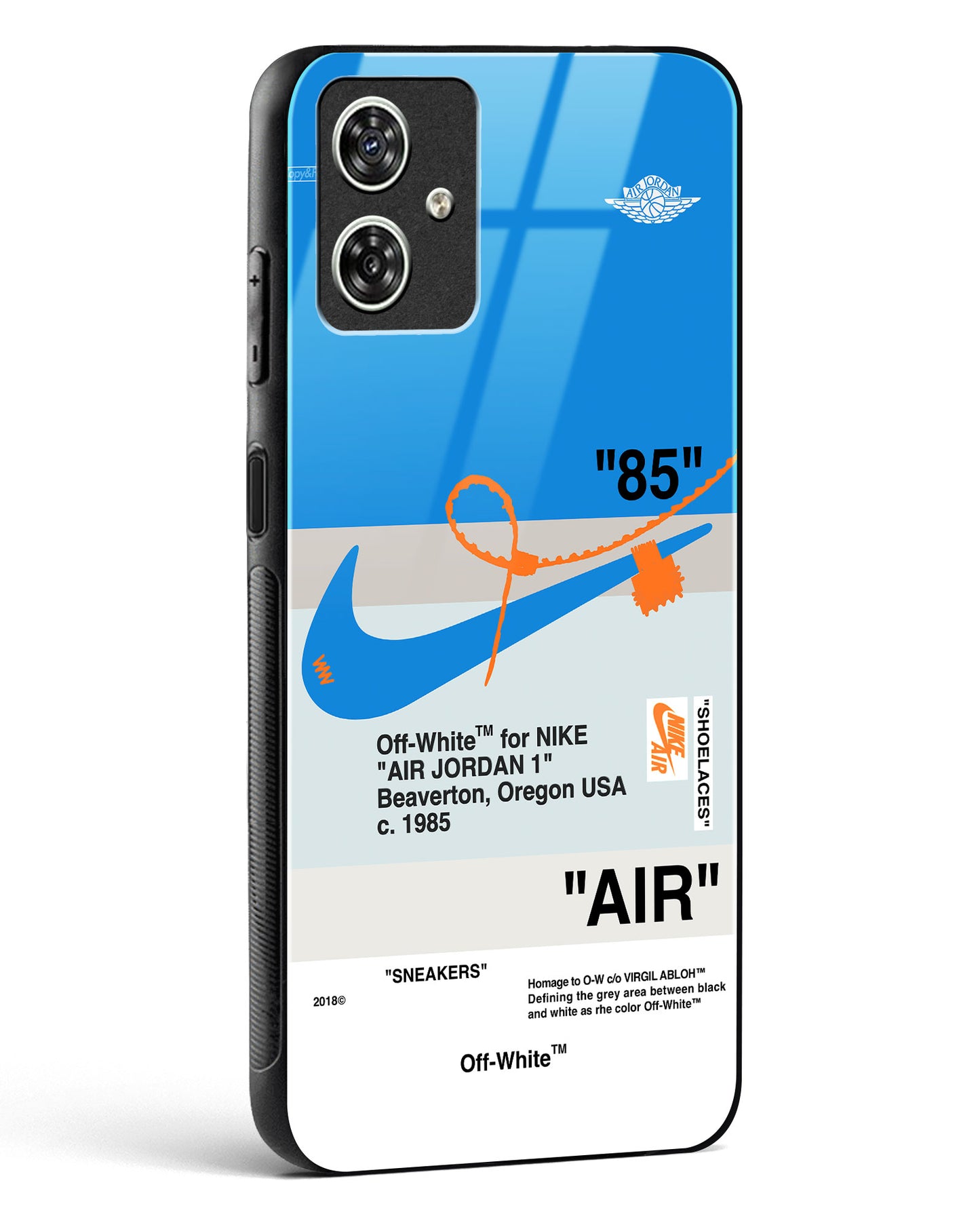Off White AIR Blue Glass Phone Case-Moto G64 5G