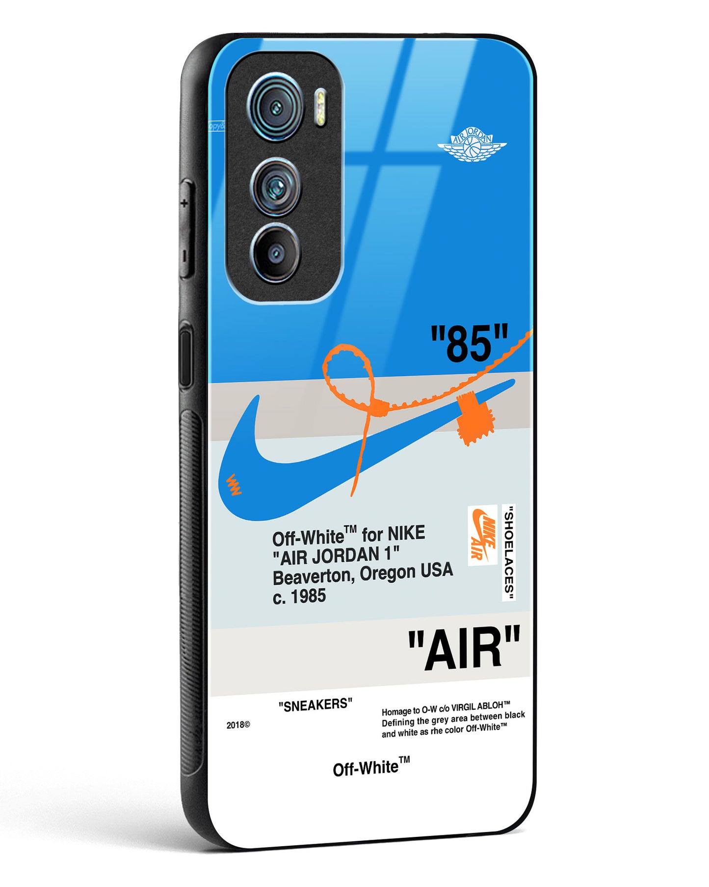 Off White AIR Blue Glass Phone Case-Motorola Edge 30