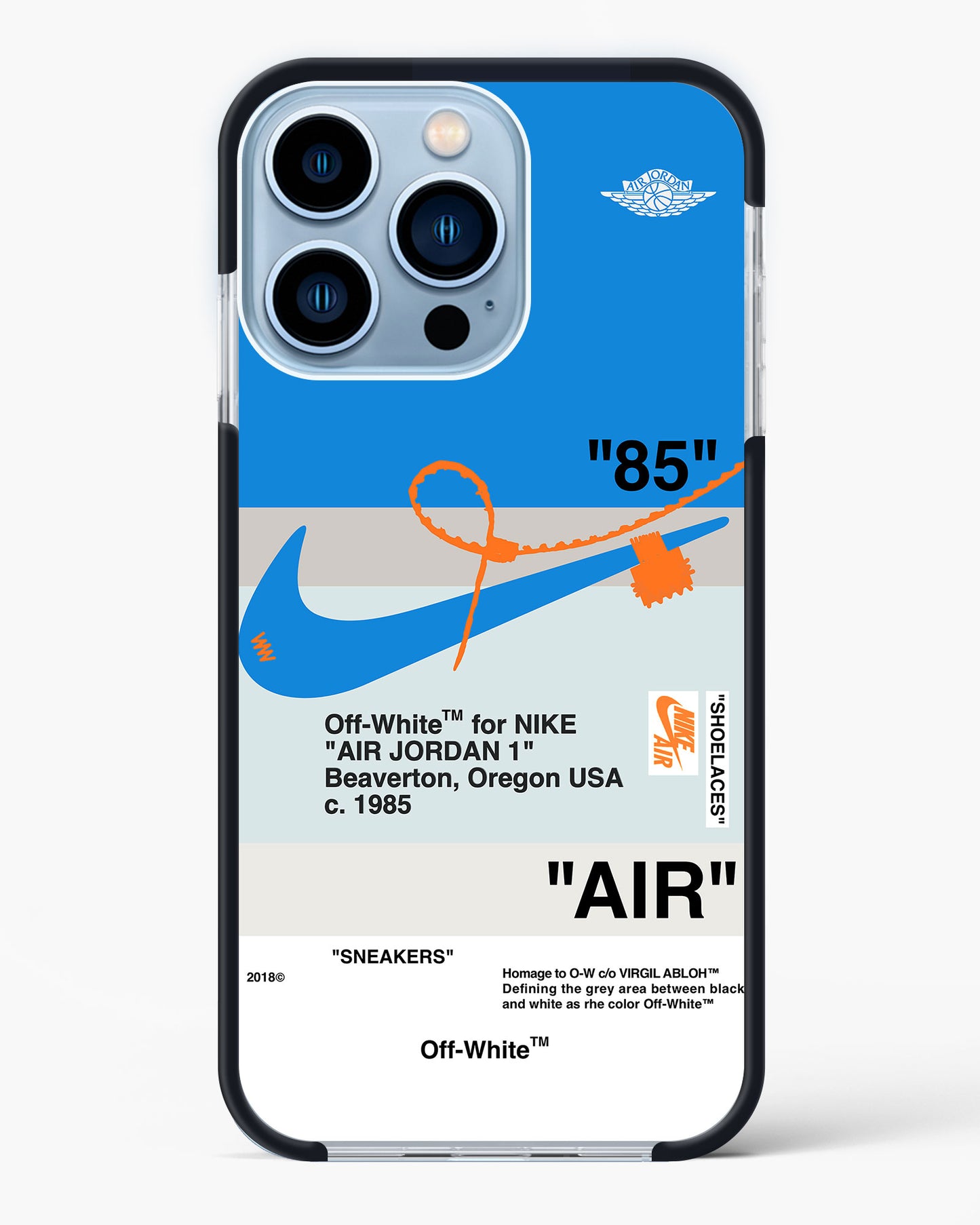 Off White AIR Blue Impact Drop Protection Case