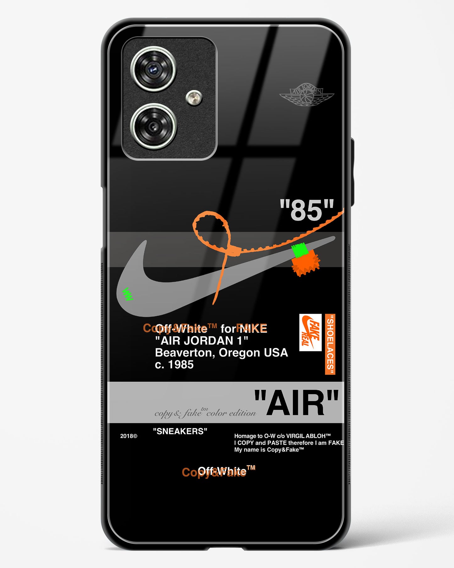 Off White AIR Label Glass Phone Case-Moto G54 5G