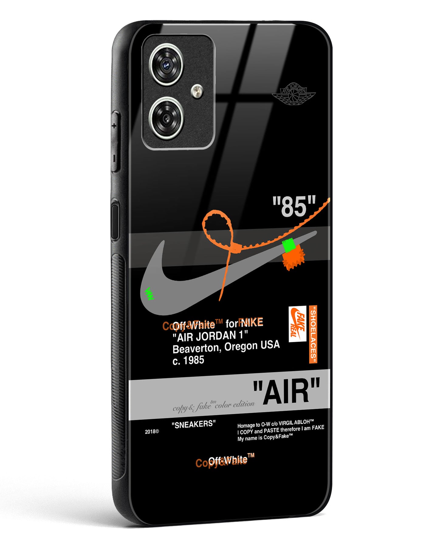 Off White AIR Label Glass Phone Case-Moto G54 5G