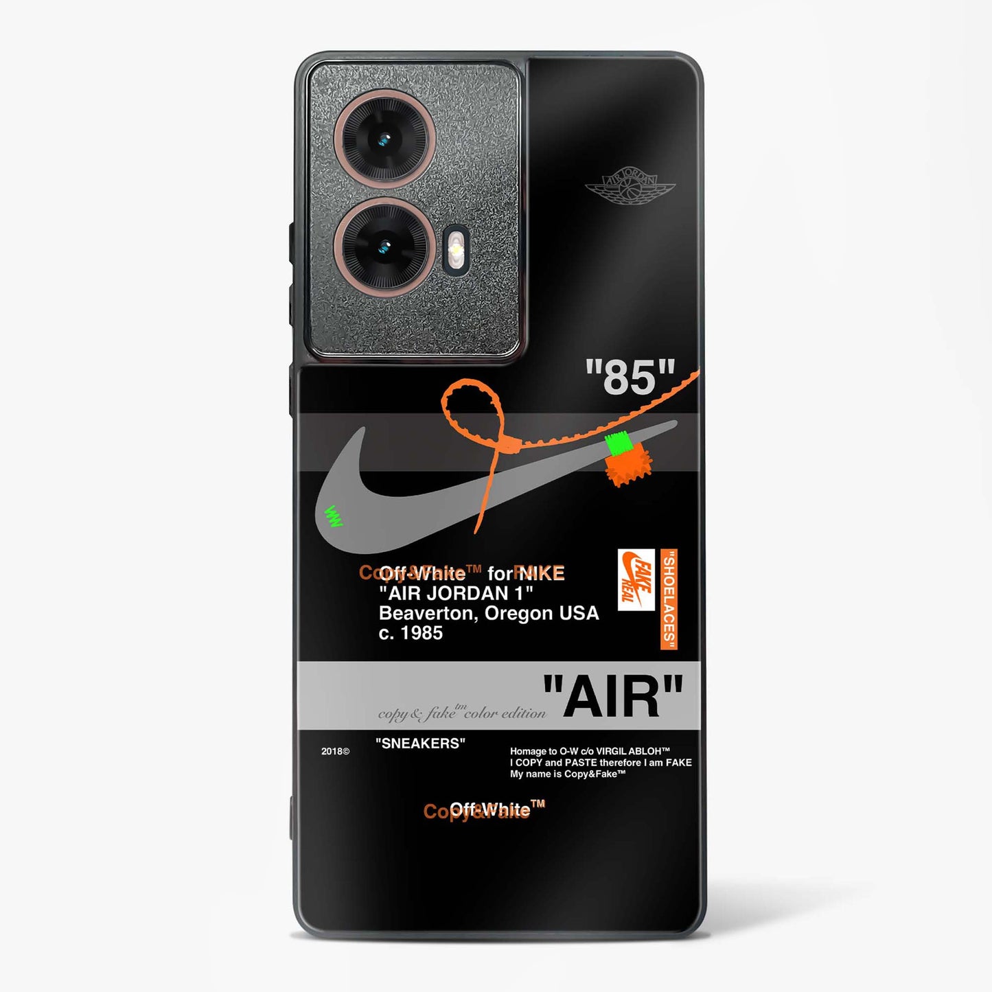 Off White AIR Label Glass Phone Case-Moto G85 5G
