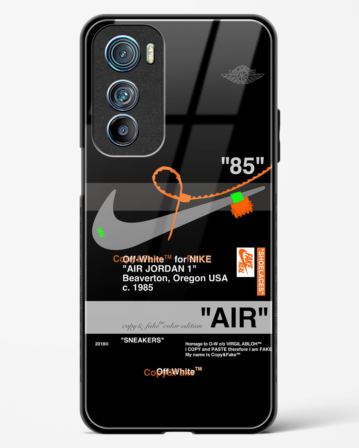 Off White AIR Label Glass Phone Case-Motorola Edge 30