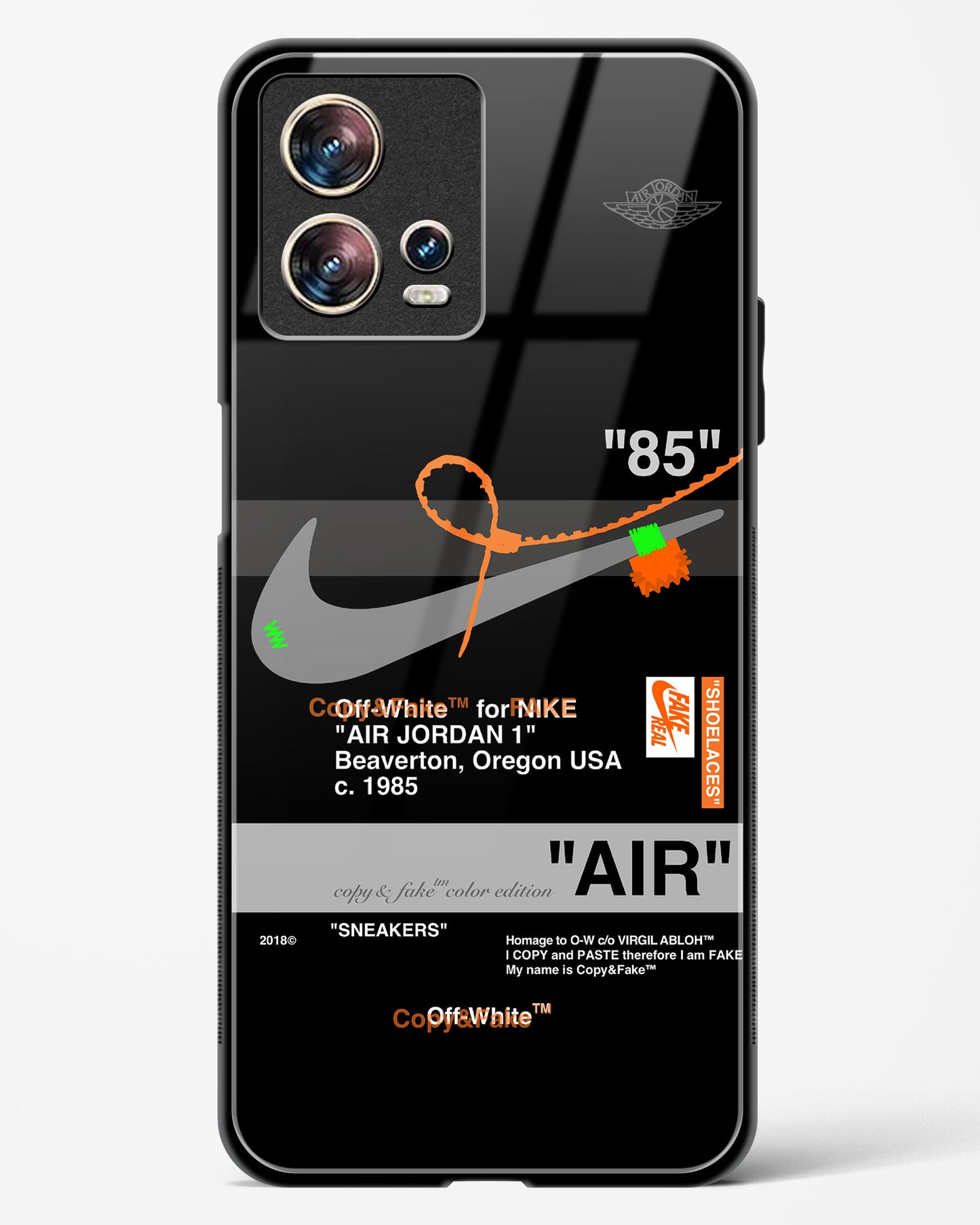 Off White AIR Label Glass Phone Case-Motorola Edge 30 Fusion