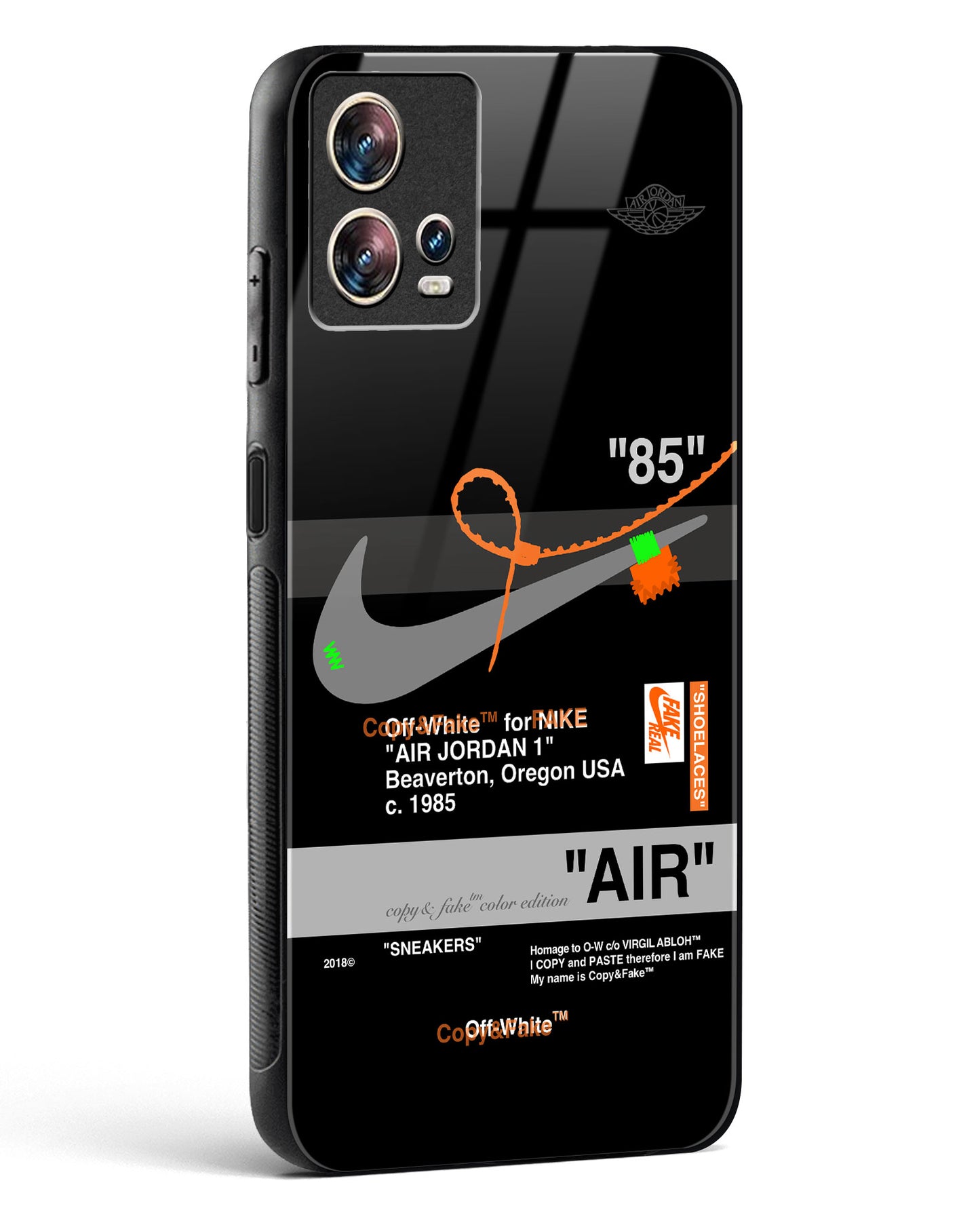Off White AIR Label Glass Phone Case-Motorola Edge 30 Fusion
