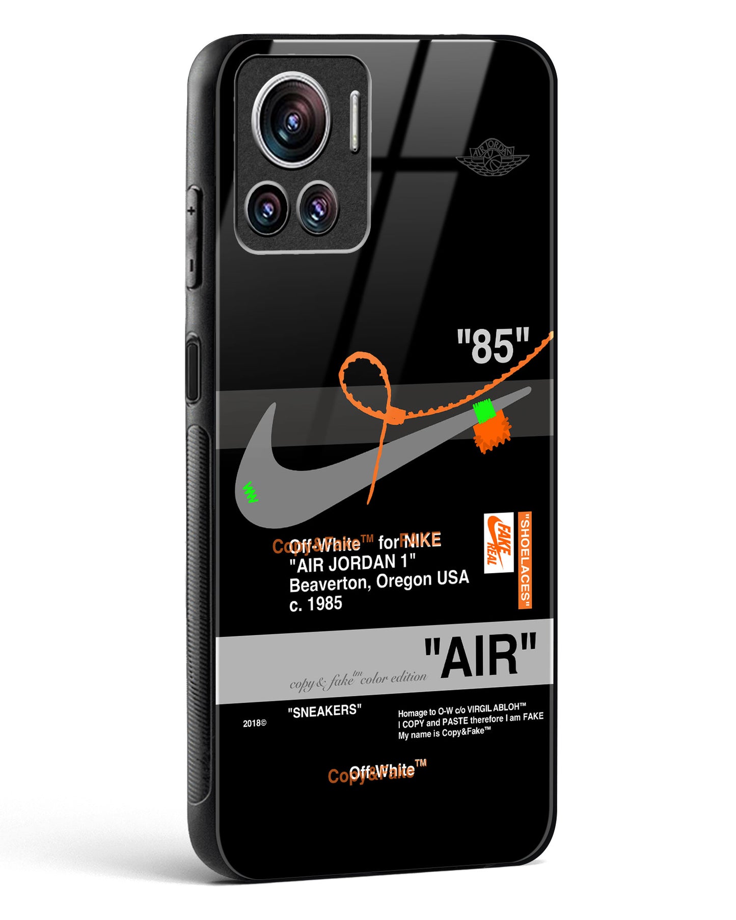 Off White AIR Label Glass Phone Case-Motorola Edge 30 Ultra