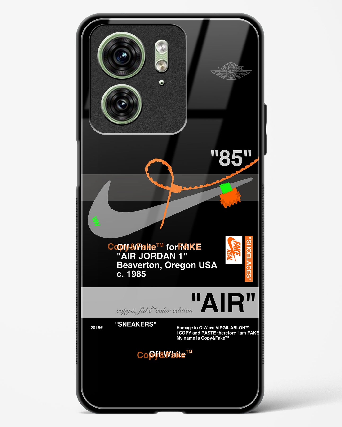 Off White AIR Label Glass Phone Case-Motorola Edge 40
