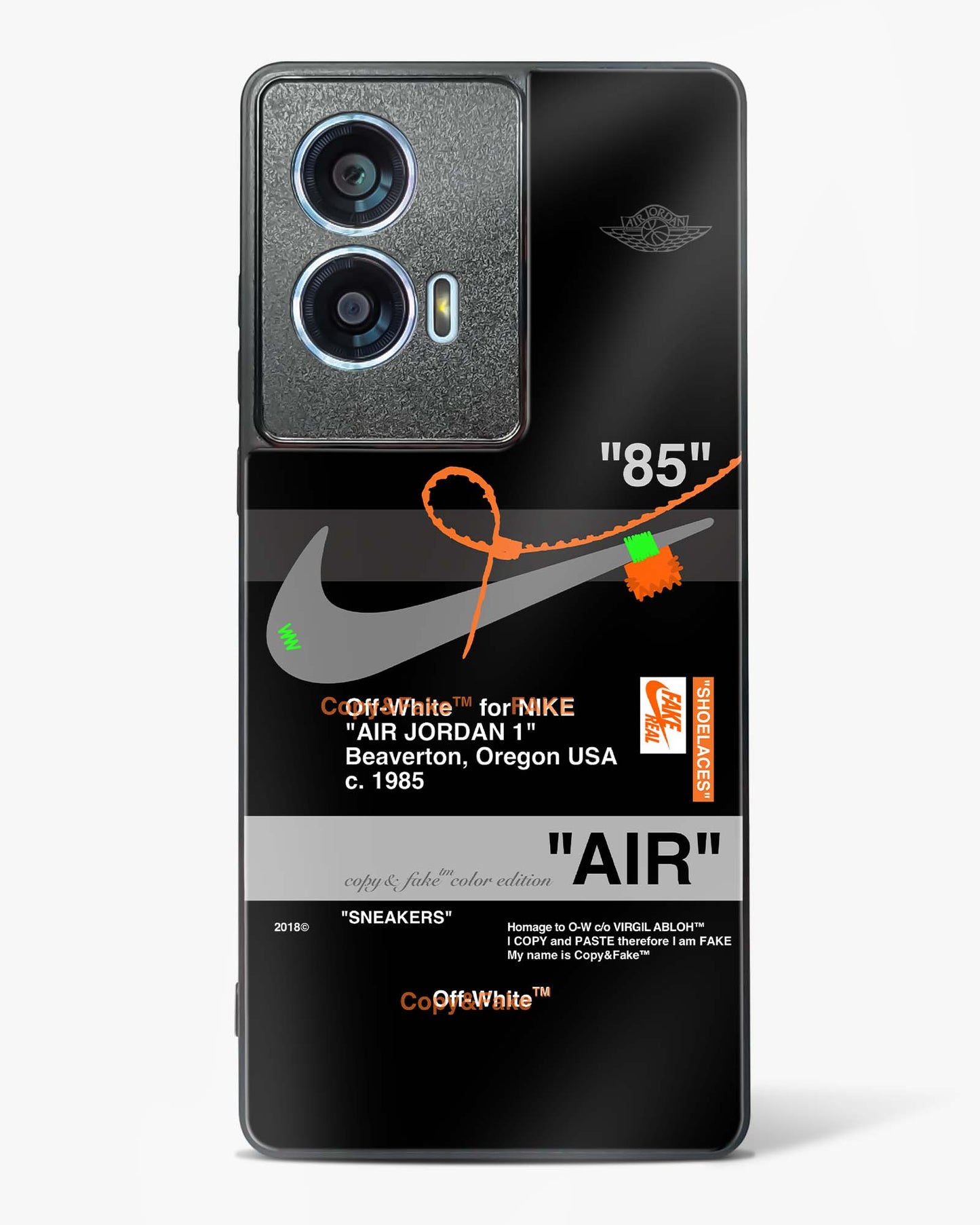 Off White AIR Label Glass Phone Case-Motorola Edge 50 Fusion