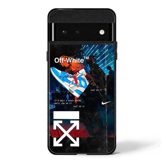 Off White Cross Fade Google Pixel Glass Phone Case
