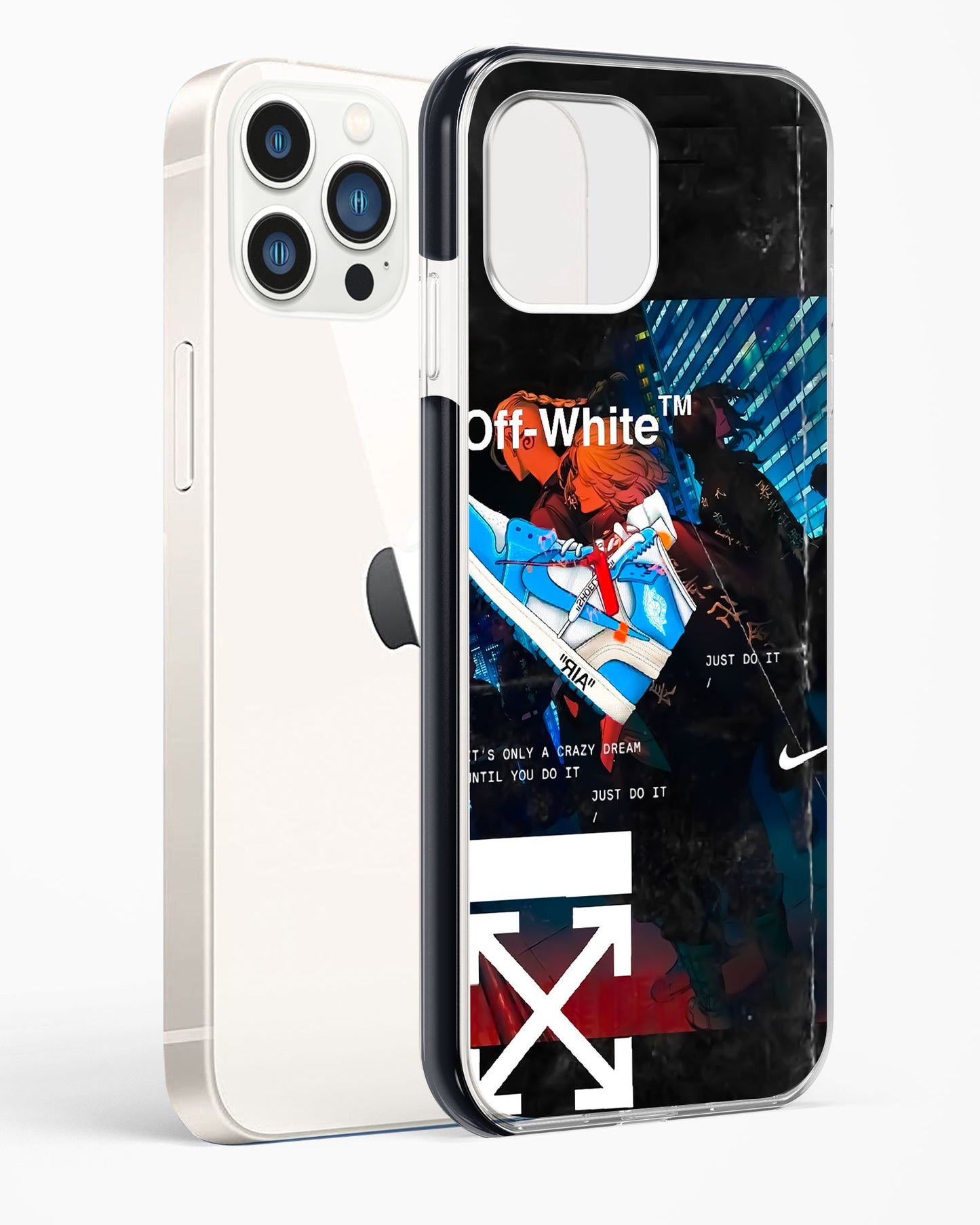 Off White Cross Fade Impact Drop Protection Case