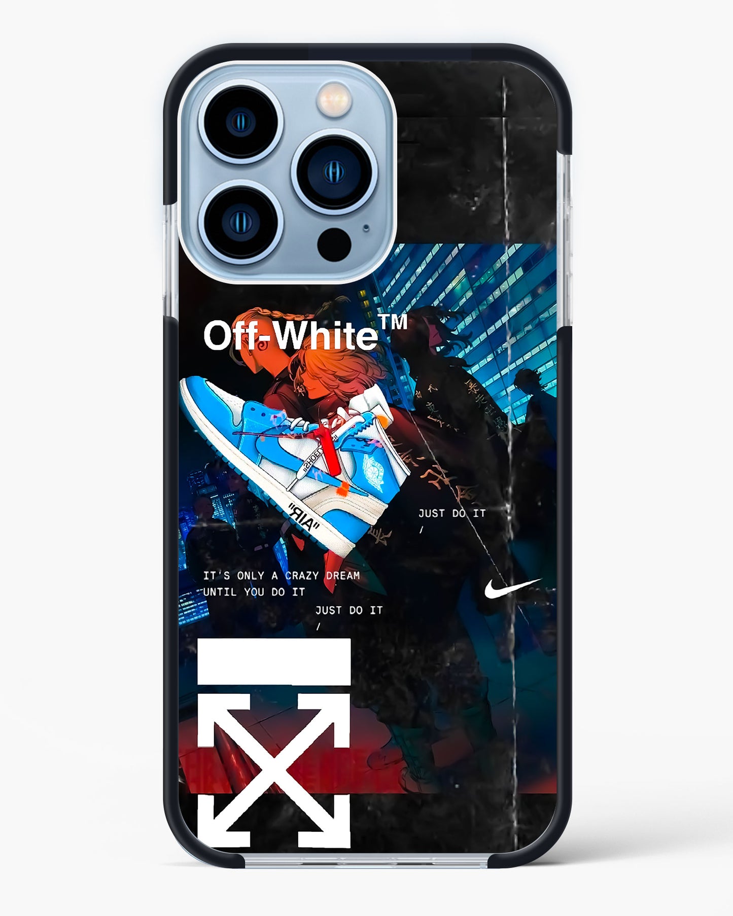 Off White Cross Fade Impact Drop Protection Case