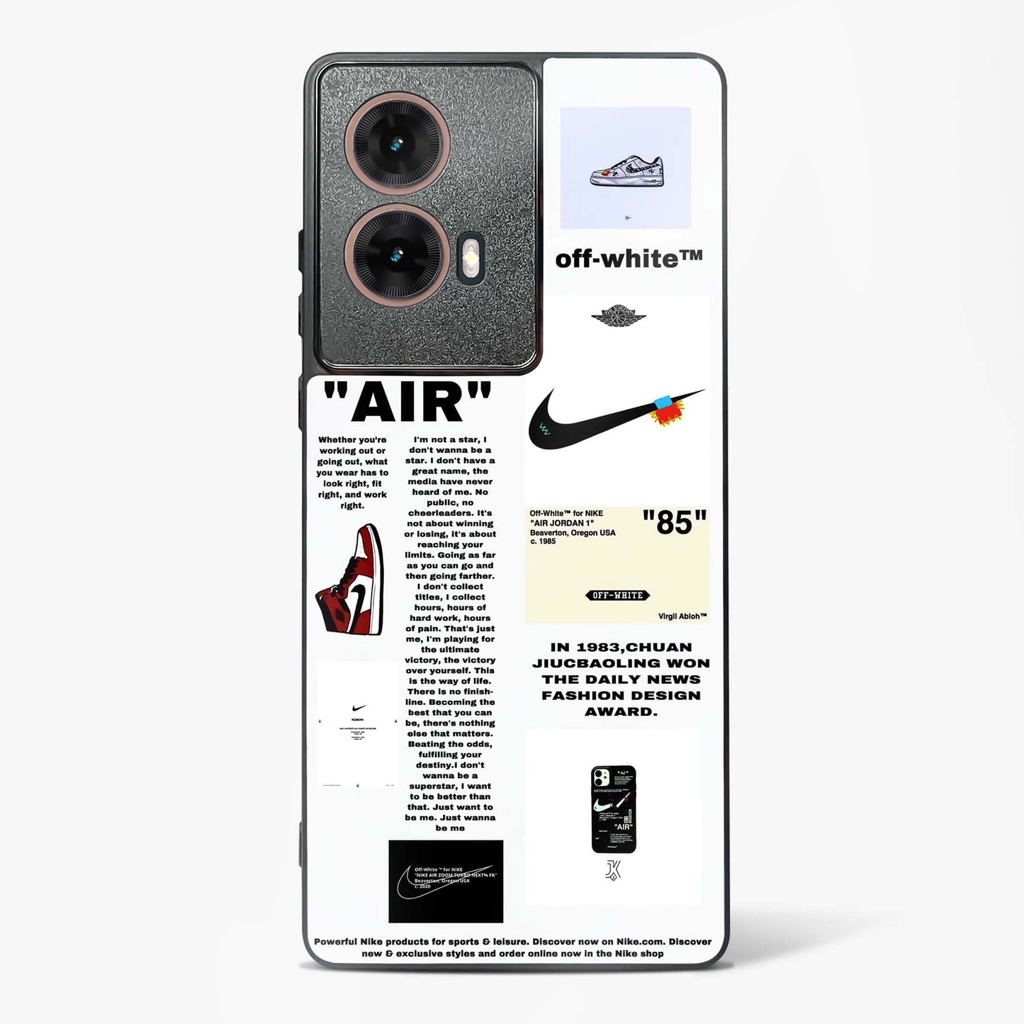 Off White Label Quoted Glass Phone Case-Moto G85 5G