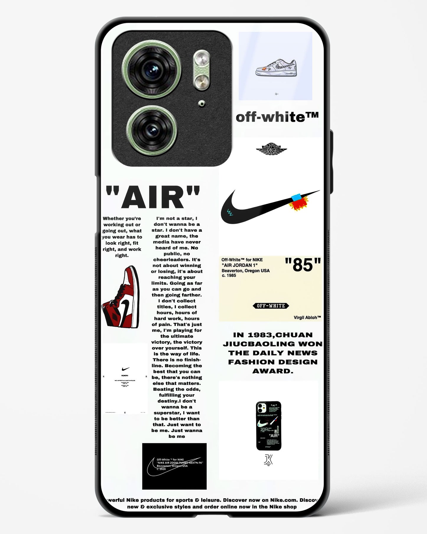 Off White Label Quoted Glass Phone Case-Motorola Edge 40
