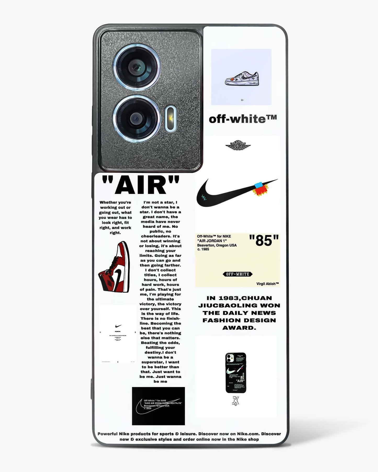 Off White Label Quoted Glass Phone Case-Motorola Edge 50 Fusion
